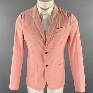 ARMANI COLLEZIONI Size 38 Red White Grid Cotton Blend Sport Coat